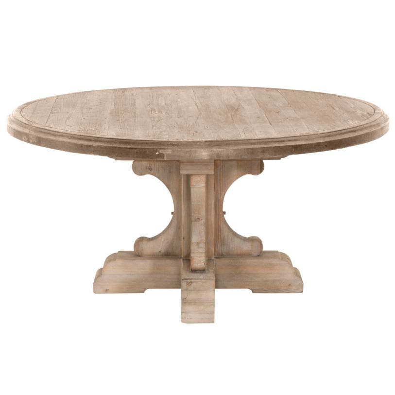 bastille round_ dining table base smoke gray pine